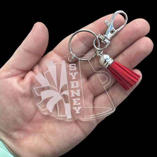 Cheerleader Keychain/Bag Tag (Pom Pom/Megaphone)
