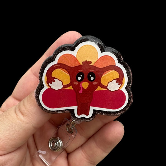 Ovaries Turkey Badge Reel, Cute Thanksgiving Badge Reel For Nurse, Labor and Delivery Nurse Gift